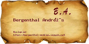 Bergenthal András névjegykártya